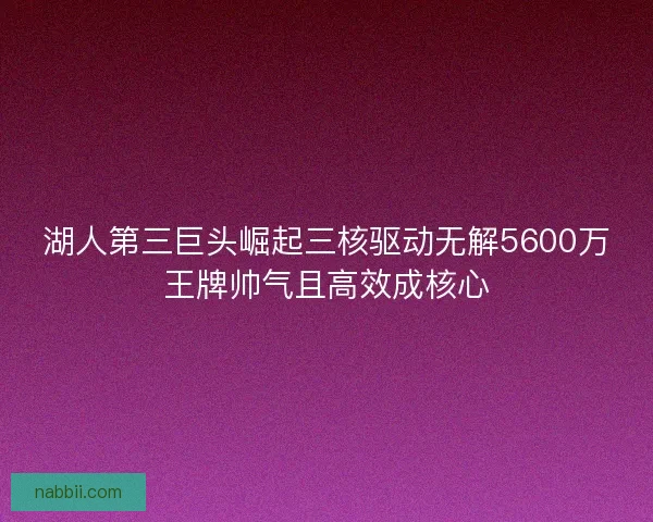 湖人第三巨头崛起三核驱动无解5600万王牌帅气且高效成核心 湖人第三巨头崛起三核驱动无解5600万王牌帅气且高效成核心
