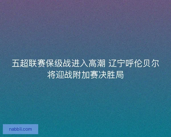 五超联赛保级战进入高潮 辽宁呼伦贝尔将迎战附加赛决胜局