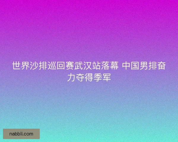 世界沙排巡回赛武汉站落幕 中国男排奋力夺得季军 世界沙排巡回赛武汉站落幕 中国男排奋力夺得季军